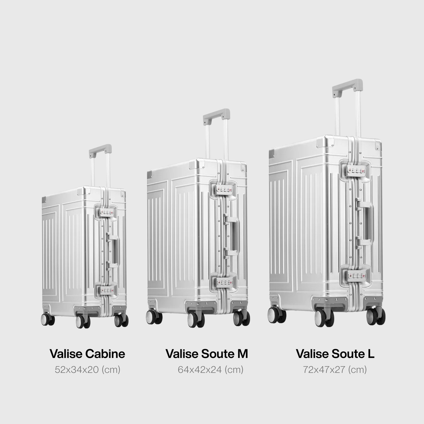 Amtn Club| Valise soute Premium Coque Aluminium rigide, Fermeture sécurisée TSA, Grande Capacité, Roulettes pivotantes