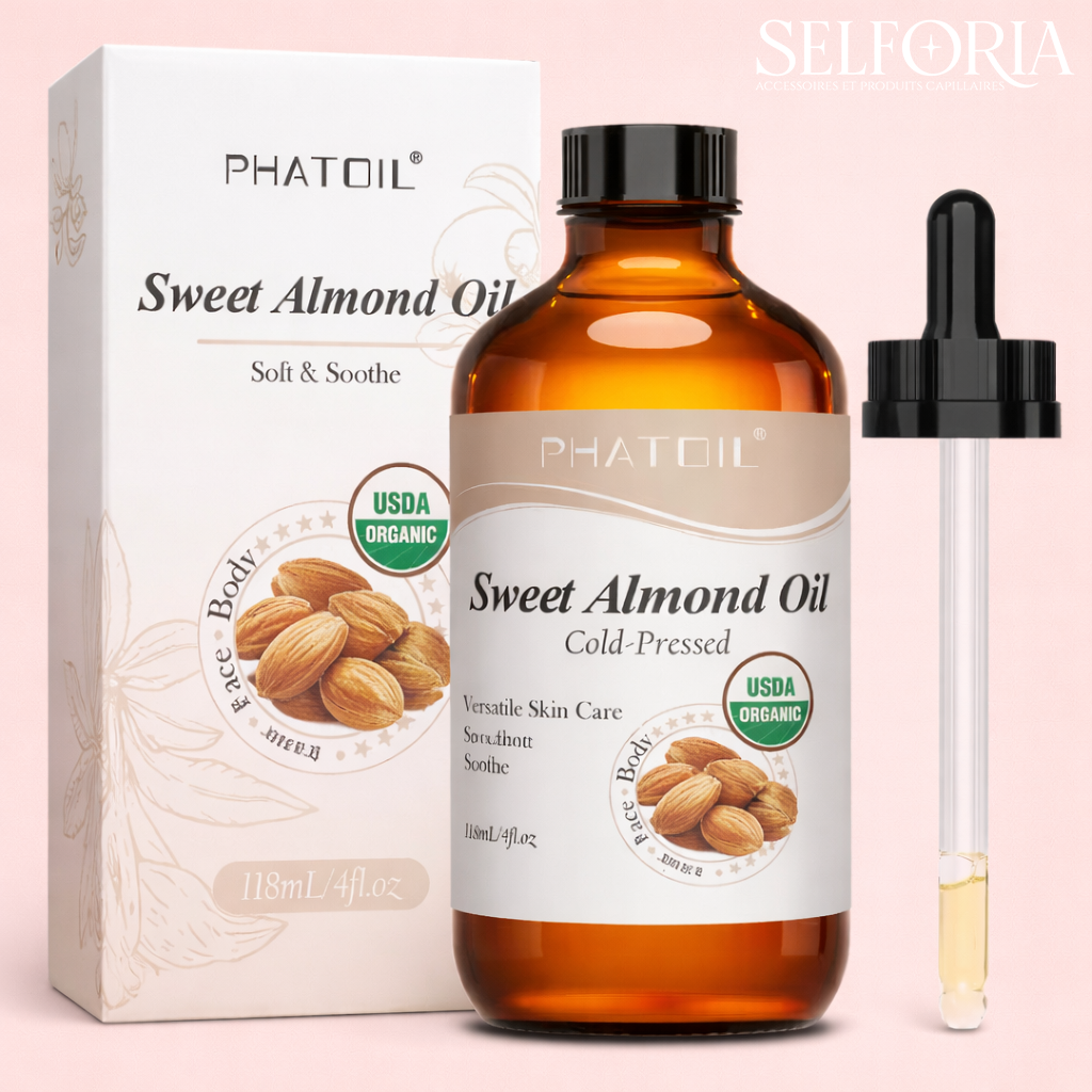 Amtn Club | Huile d’Amande Douce Bio – Soin Cheveux & Peau