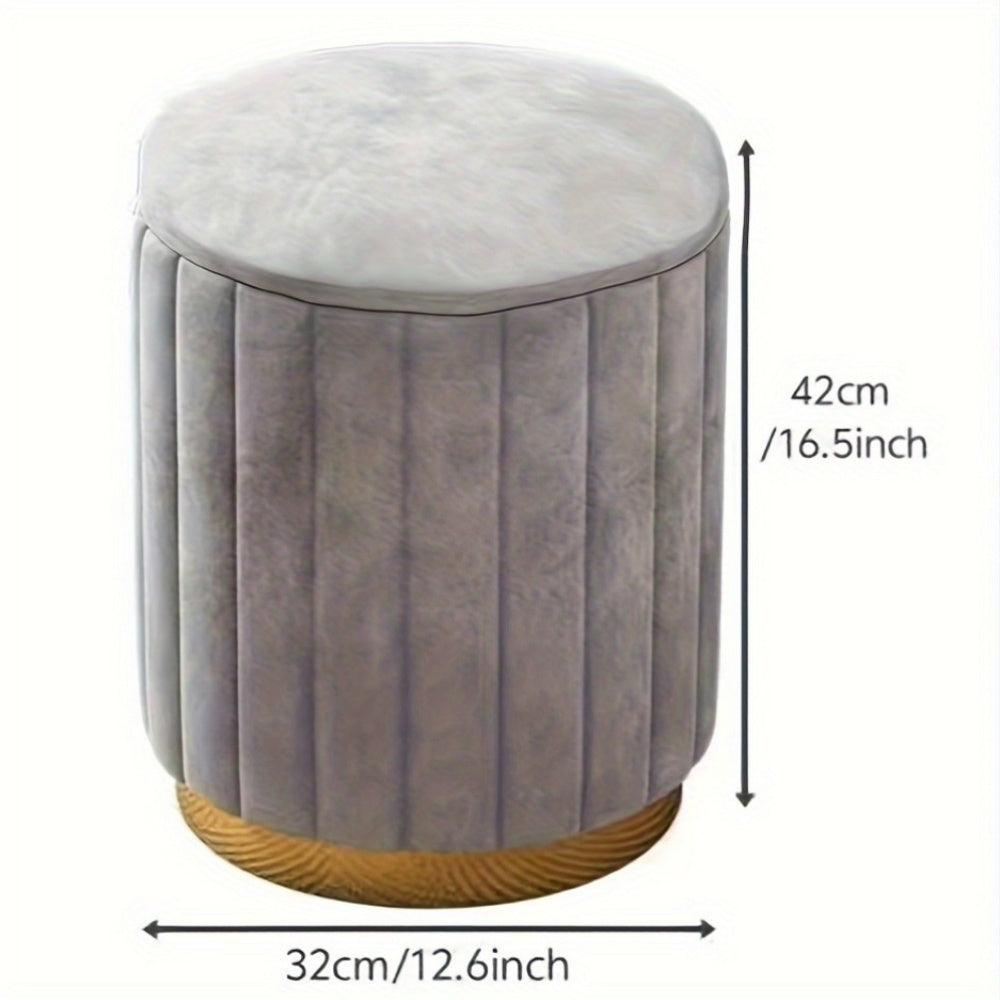 Amtn Club | Ottoman de Rangement Rond avec Finition Miroir – Nordic Chic
