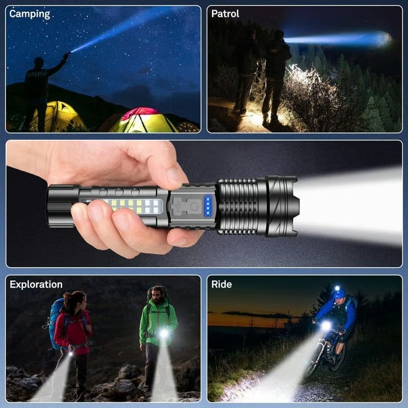 Lampe de poche laser blanche avec éclairage extérieur et lumière de travail latérale COB | Amtn Club