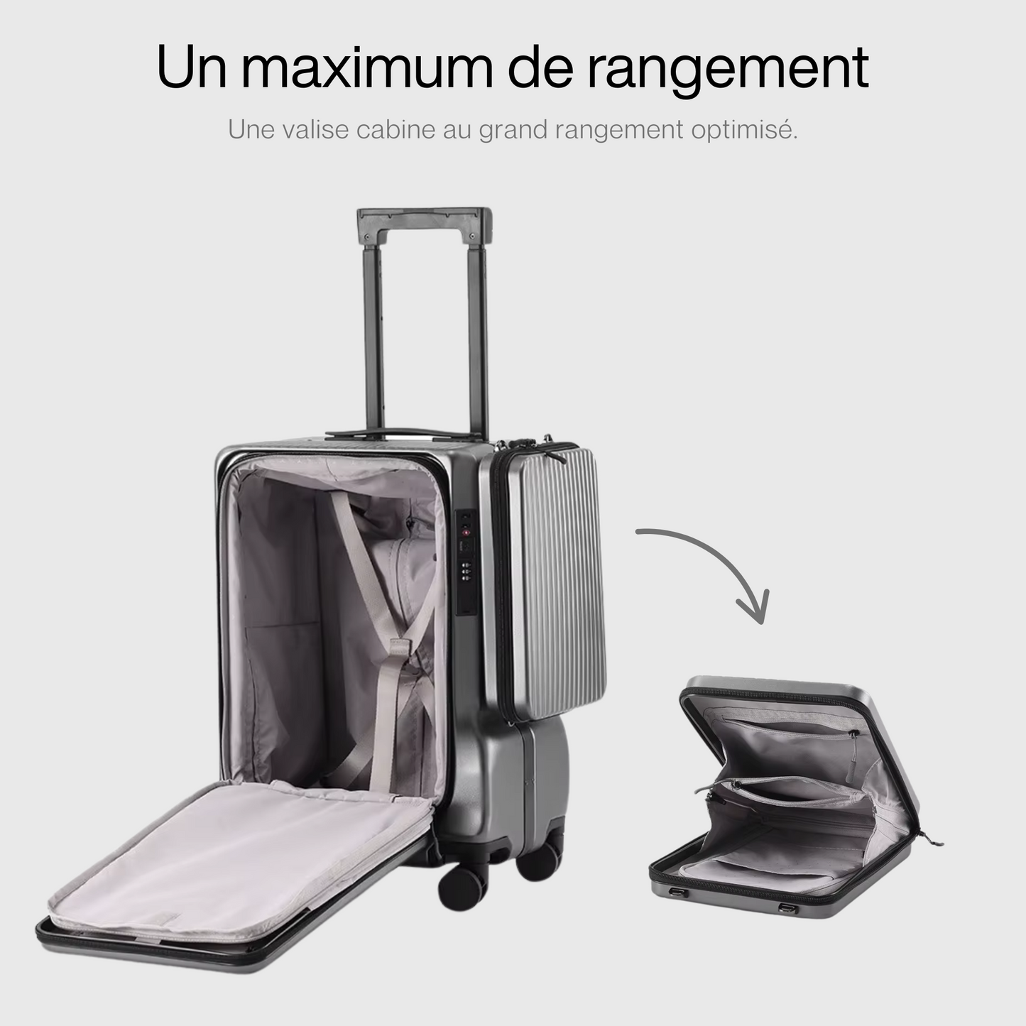 Amtn Club|Valise cabine Utility 2 | Coque rigide, Fermeture sécurisée TSA, Grande Capacité, Roulettes pivotantes
