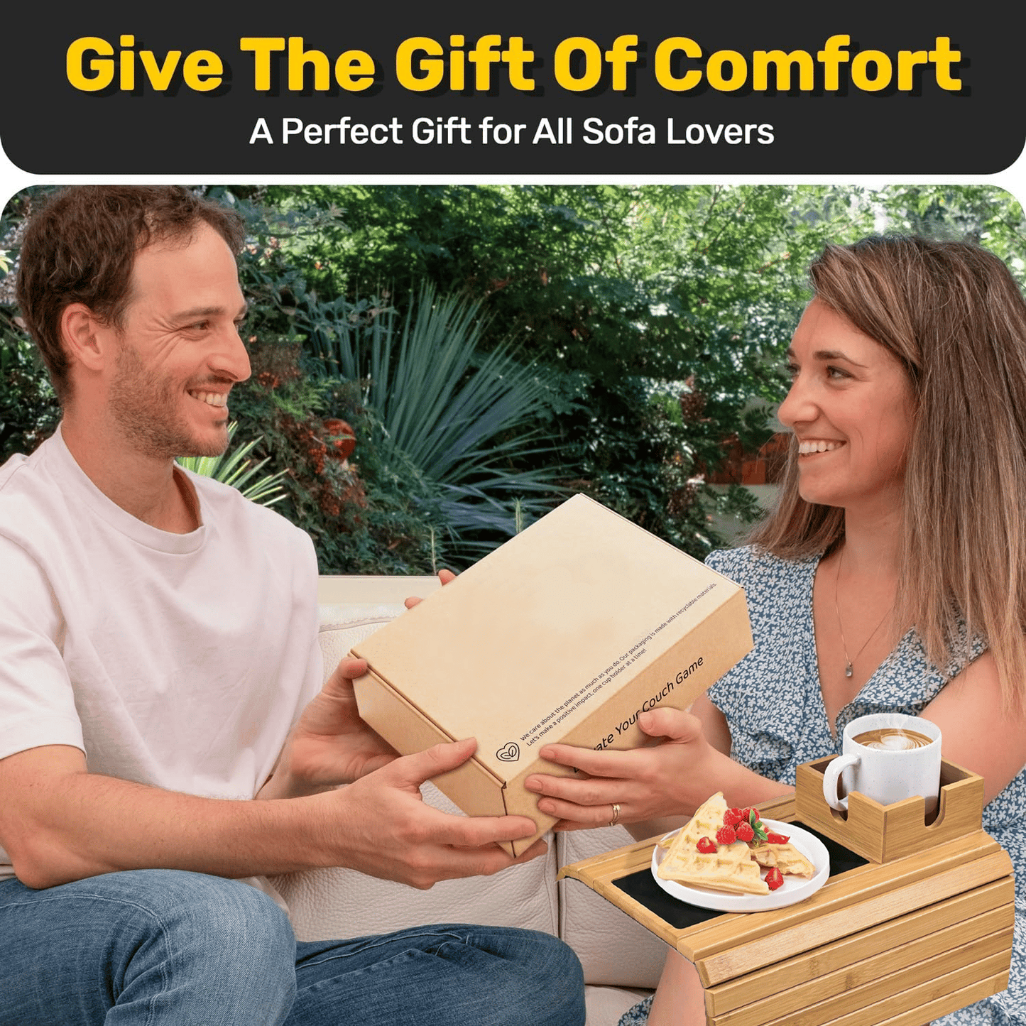 Amtn Club | BambooSip – Porte-Gobelet Canapé Élégant & Support Boisson Universel pour Sofa, Pratique et Design Minimaliste