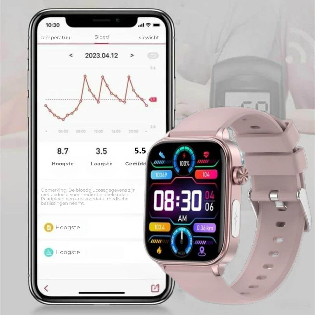 Amtn Club | Montre Connectée Santé GlucoCare SOS avec Détection de Chute
