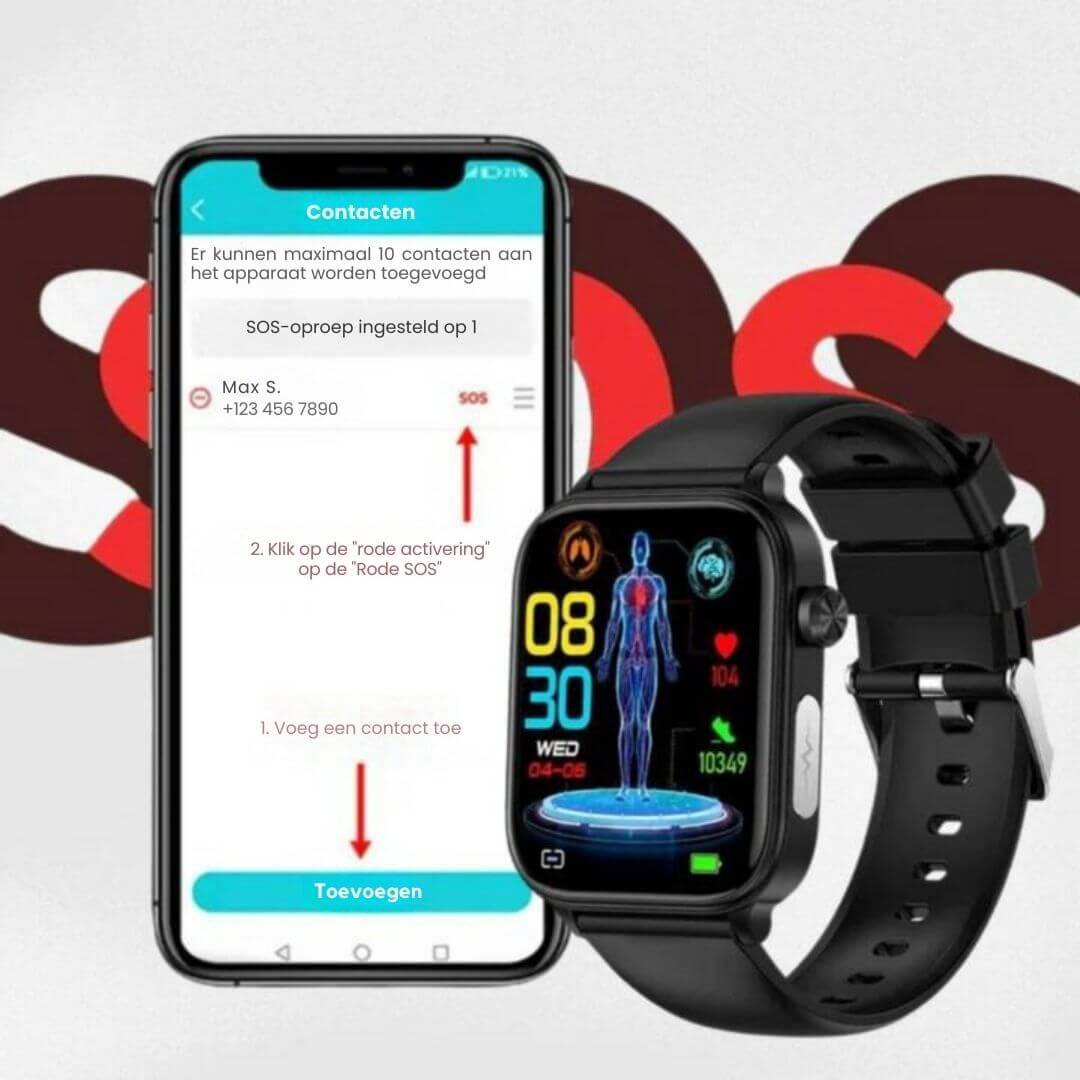 Amtn Club | Montre Connectée Santé GlucoCare SOS avec Détection de Chute