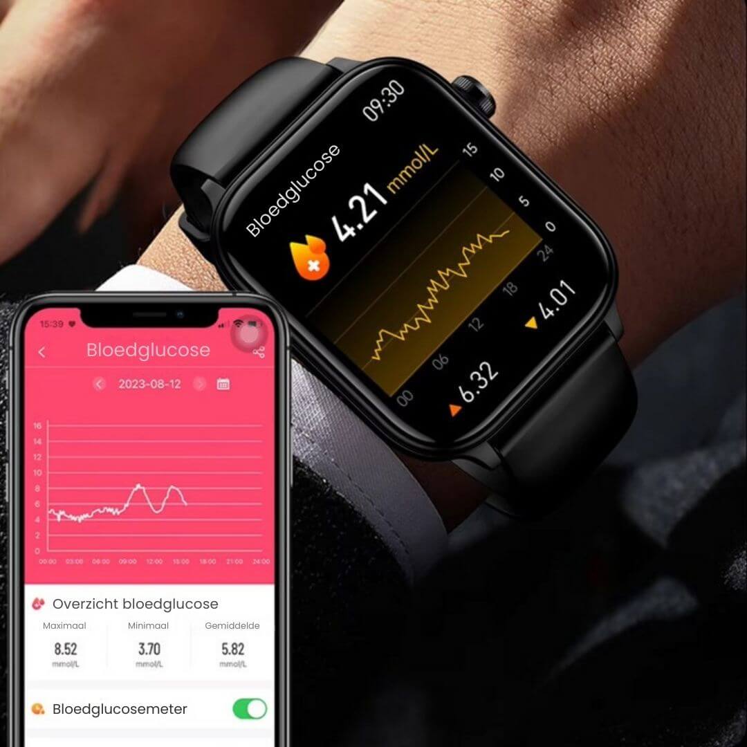 Amtn Club | Montre Connectée Santé GlucoCare SOS avec Détection de Chute