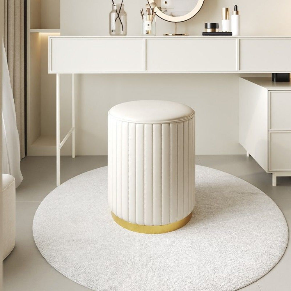 Amtn Club | Ottoman de Rangement Rond avec Finition Miroir – Nordic Chic