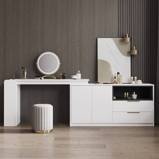 Amtn Club | Ottoman de Rangement Rond avec Finition Miroir – Nordic Chic