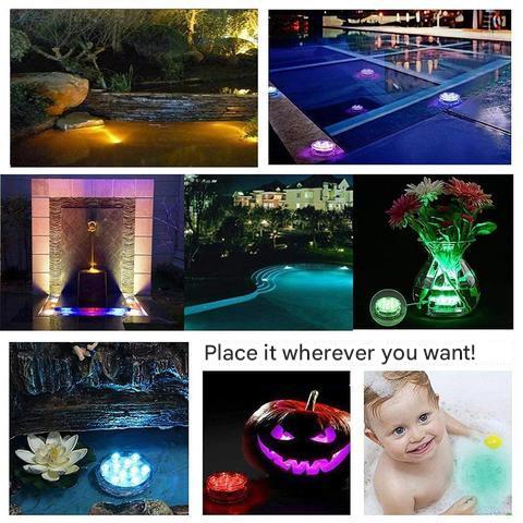 Amtn Club | Lampe LED sous-marine étanche GlowRipple avec télécommande – éclairage aquatique décoratif RGB moderne