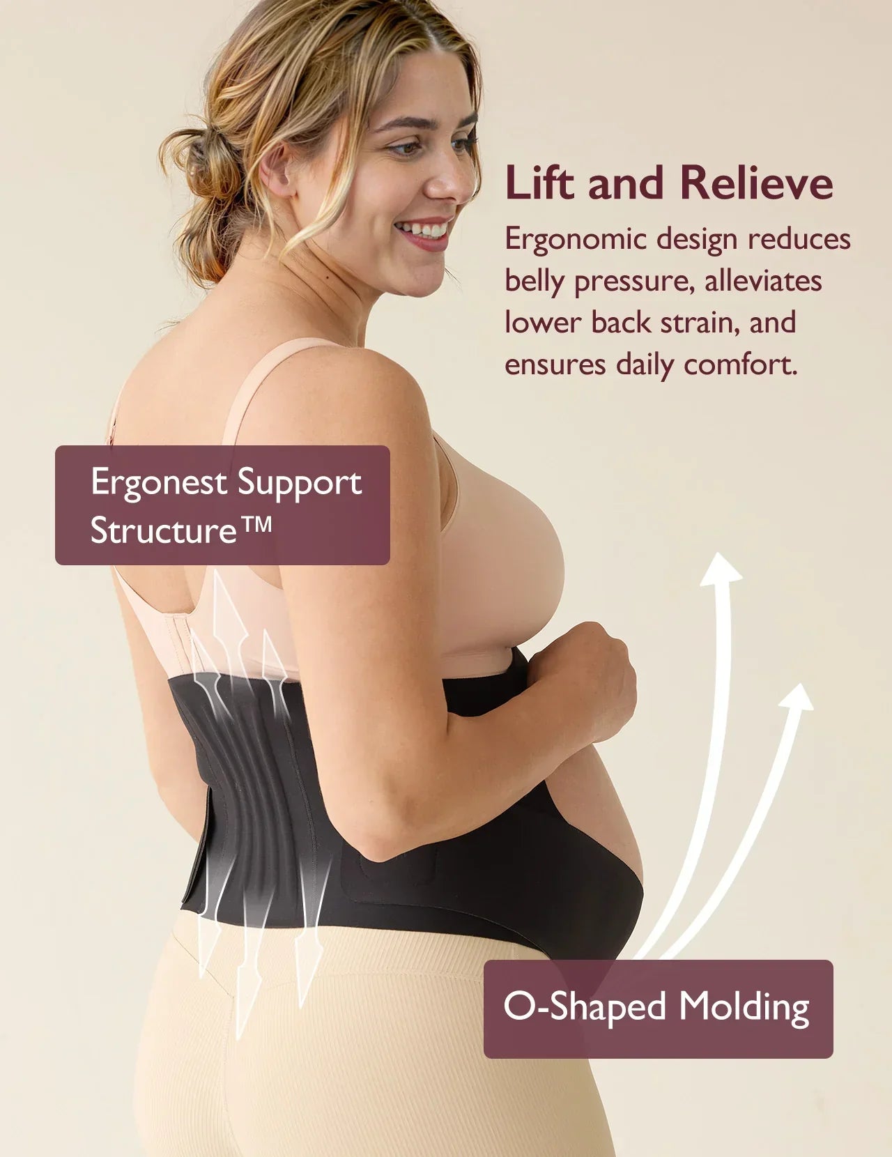 Ceinture de grossesse ergonomique pour soutien du ventre et du dos Momcozy