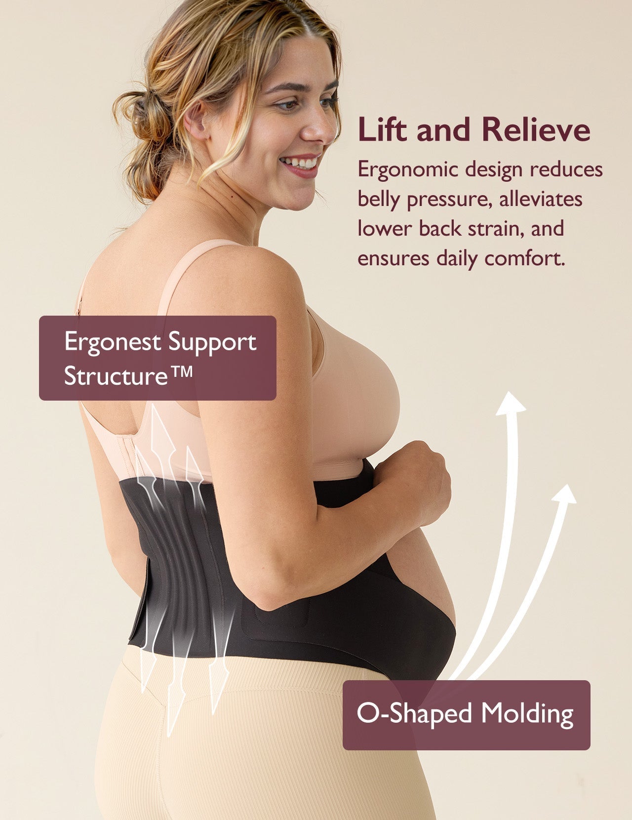 Ceinture de grossesse ergonomique pour soutien du ventre et du dos Momcozy