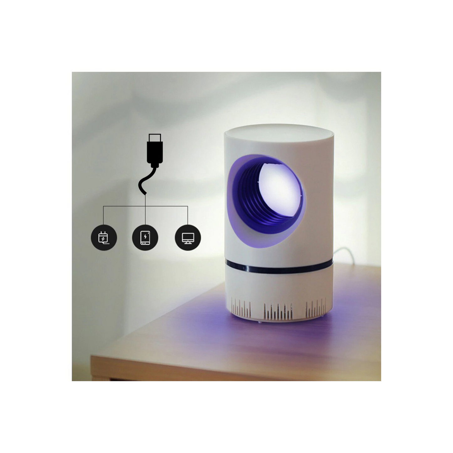 Amtn Club | Lampe Anti-Moustiques Minimaliste Bowlift – Piège à Insectes LED Silencieux, Répulsif et Capture de Moustiques pour Intérieur (Design Moderne et Sans Produits Chimiques)