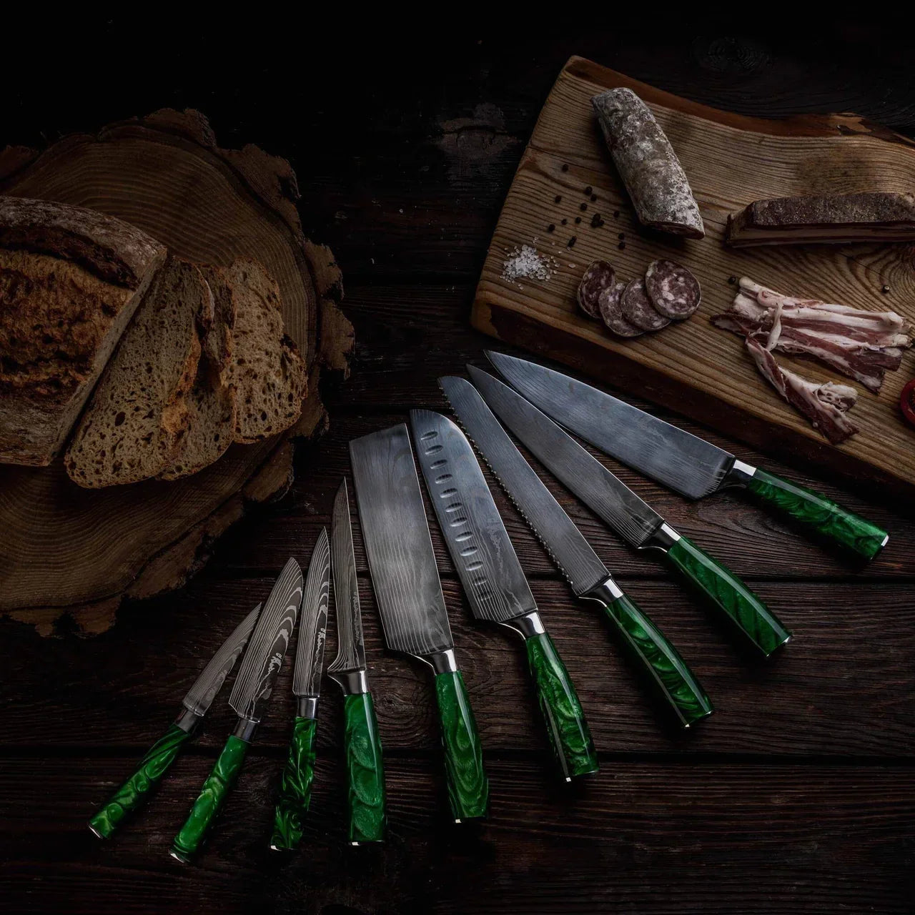 Amtn Club | Mori Santoku – Couteau de Chef Japonais Premium en Acier Inoxydable Haute Performance pour une Découpe Précise