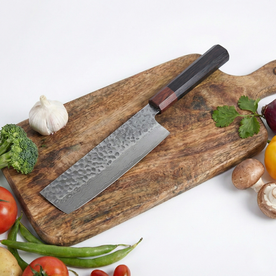 Amtn Club | Gentetsu Nakiri – Couteau Japonais Premium pour Légumes en Acier Haute Précision à Lame Droite Ultra Tranchante