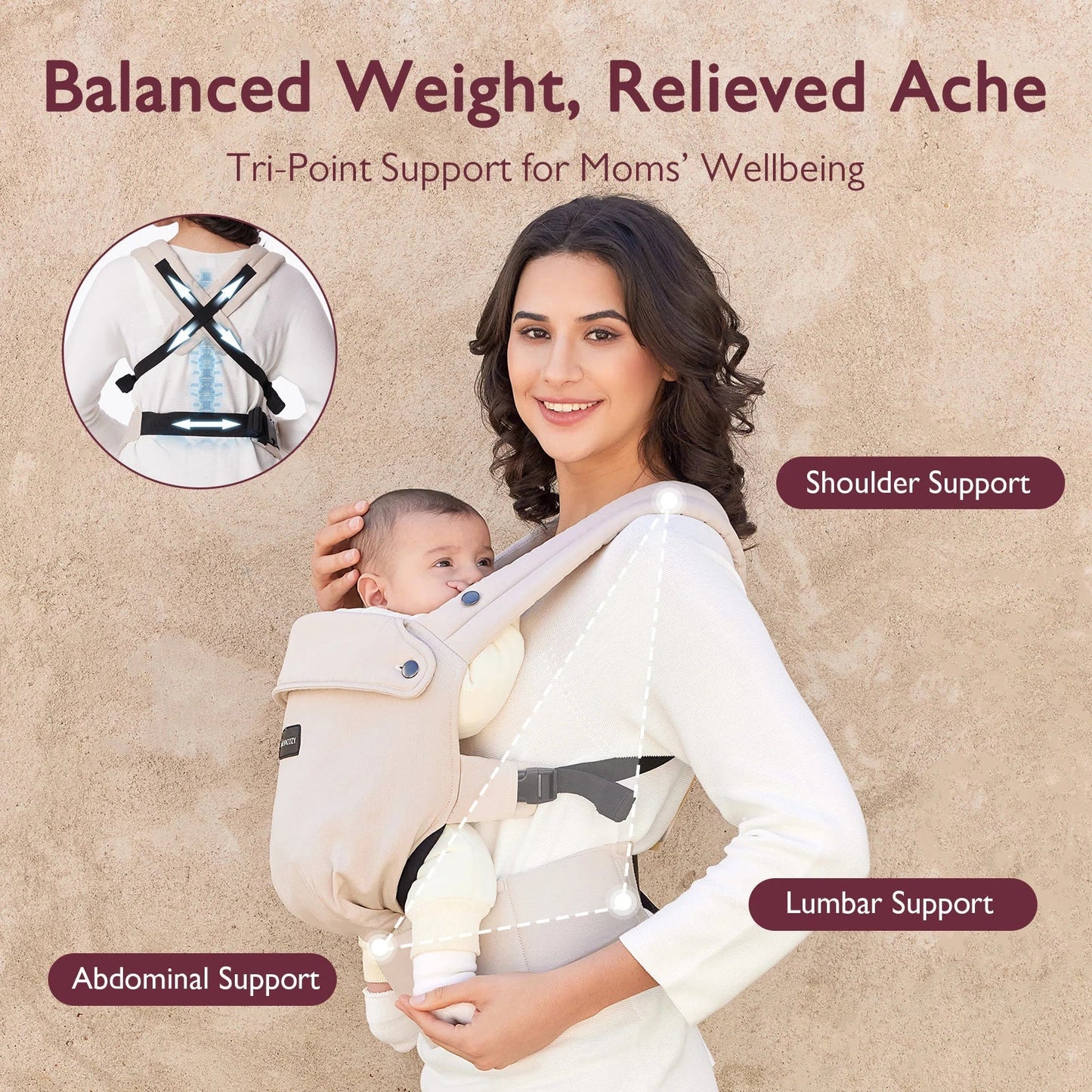 Porte-bébé Momcozy PureHug - Ergonomique, confortable & léger