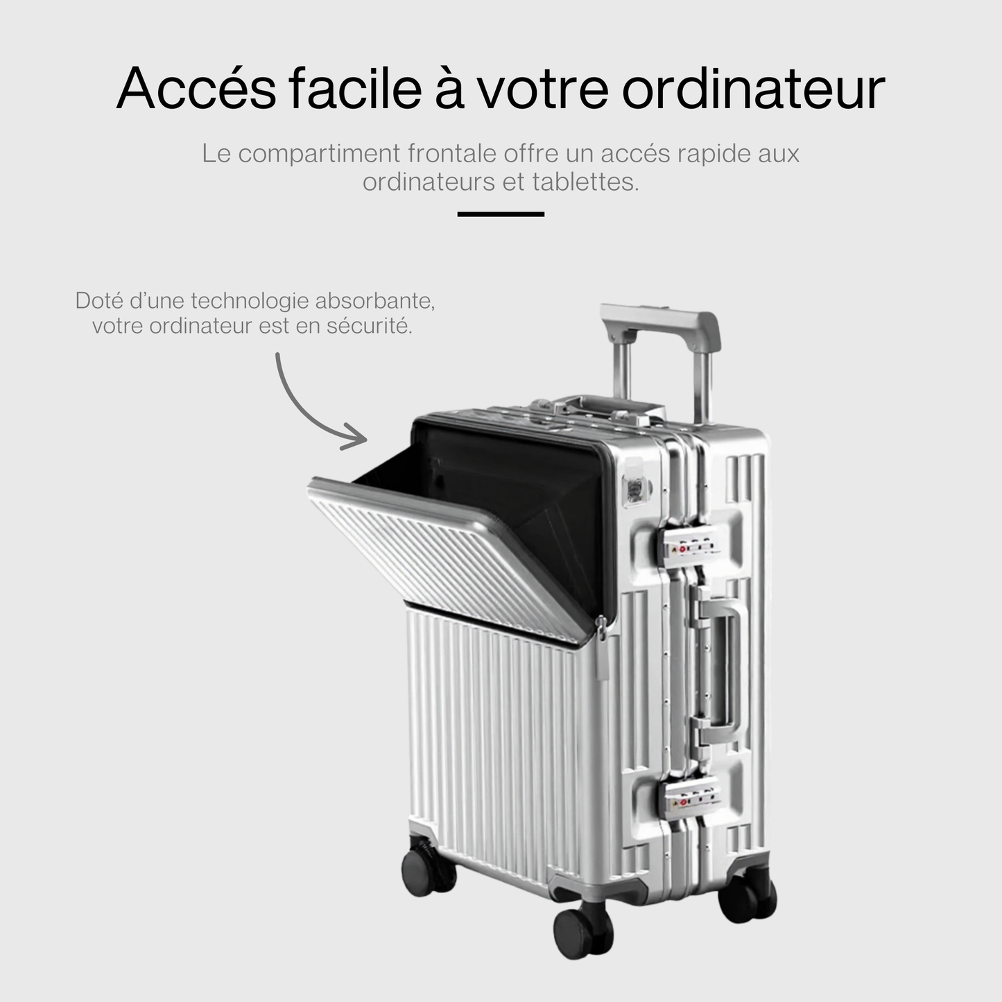 Amtn Club| Valise cabine Hublot Premium 45L | Coque rigide, Fermeture sécurisée TSA, Grande Capacité, Roulettes pivotantes