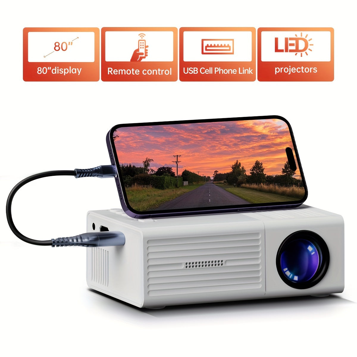 Amtn Club | Mini Projecteur Portable 3000 Lumens HD – Home Cinema