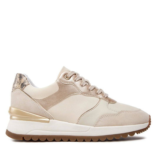 Baskets pour femmes Amtnclub Geox, couleur sable clair, modèle B en daim et nylon, référence D4500B 022FU C5322