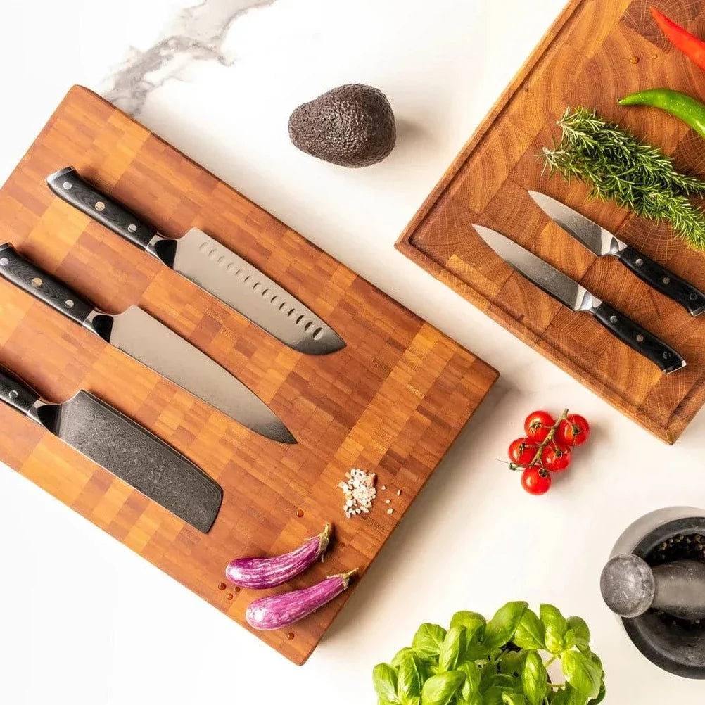 Amtn Club | Kuro Damascus Santoku Couteau de Cuisine Japonais Premium – Lame Acier Damas VG-10 Haute Précision et Performance Professionnelle