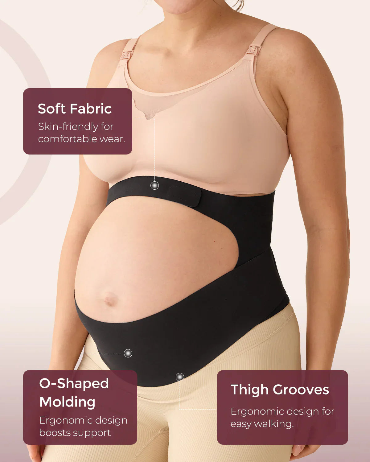 Ceinture de grossesse ergonomique pour soutien du ventre et du dos Momcozy