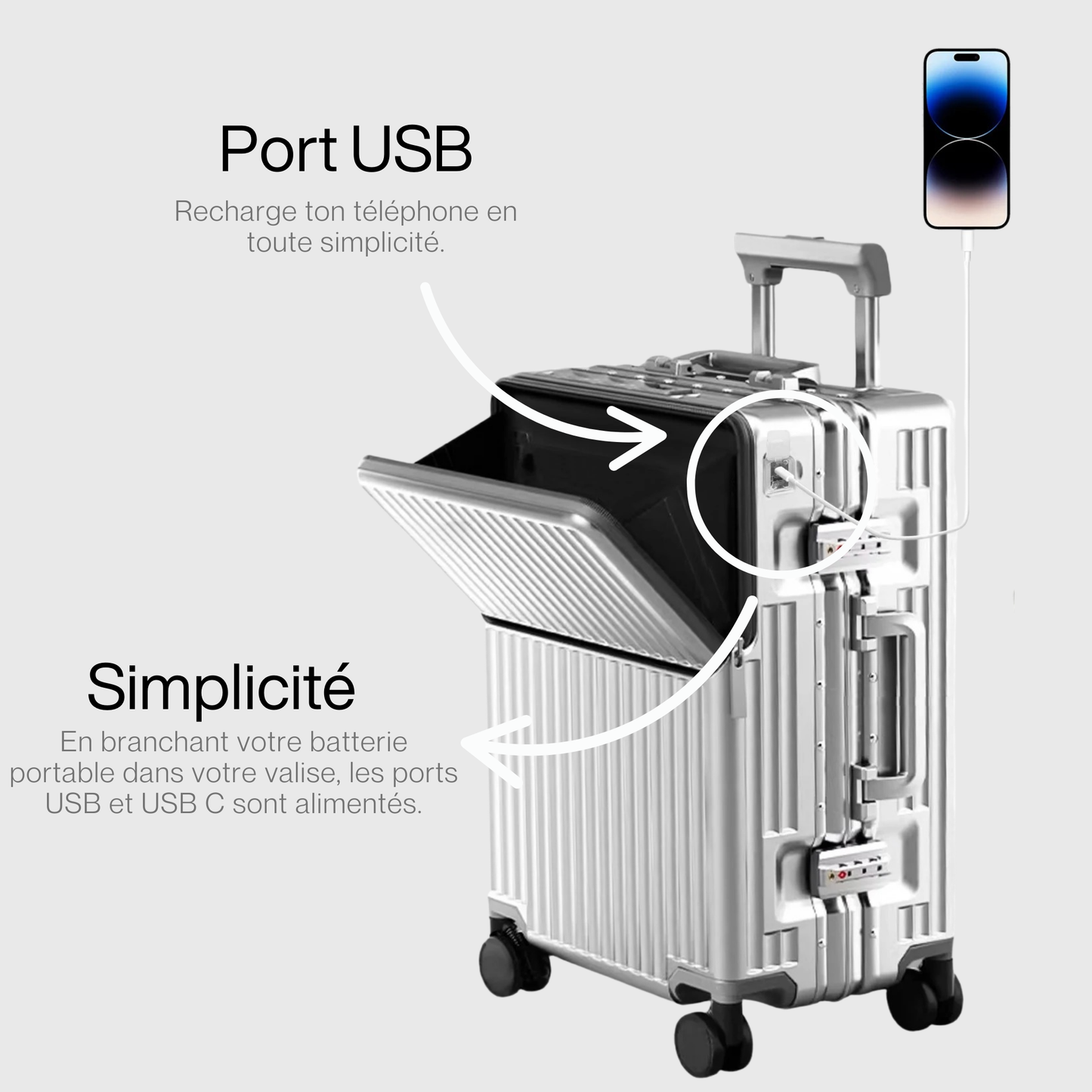 Amtn Club| Valise soute Hublot Premium | Coque rigide, Fermeture sécurisée TSA, Grande Capacité, Roulettes pivotantes