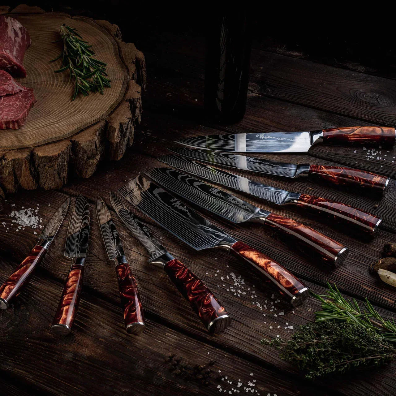 Amtn Club | Kanji Santoku Couteau de Cuisine Japonais Premium – Lame Damas VG-10 Haute Précision pour Découpe Professionnelle et Cuisine Élégante