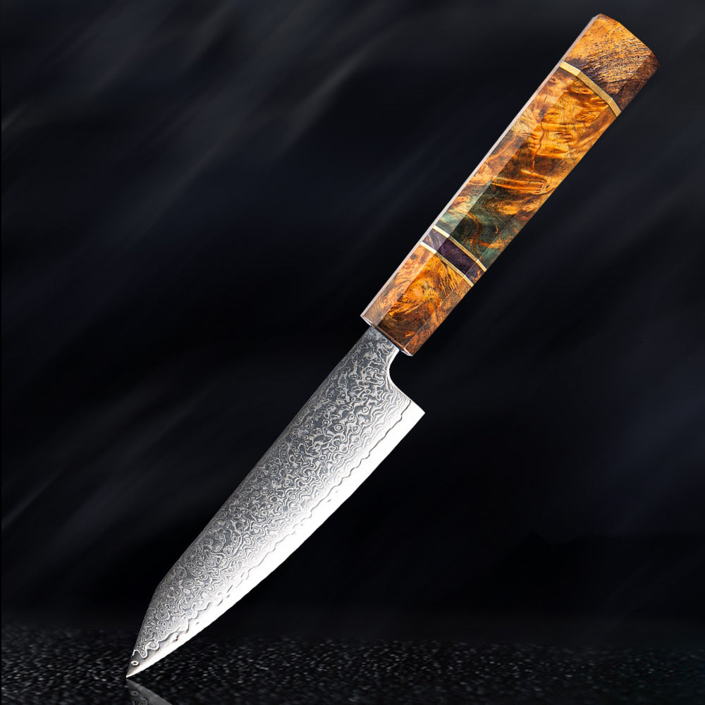Amtn Club | Mahou Damascus Petty Knife – Couteau d’Office Japonais Premium en Acier Damas Haute Précision pour Découpe Fine