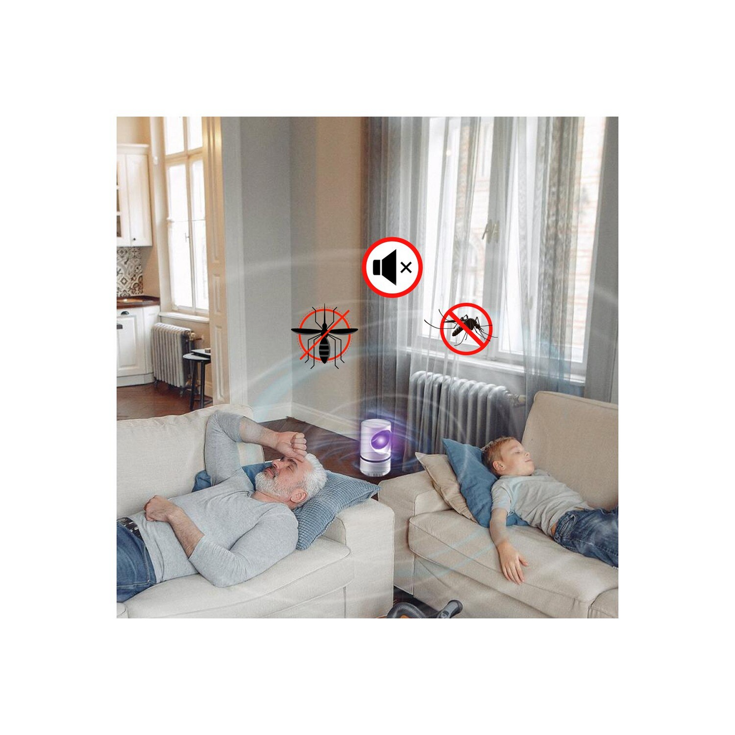 Amtn Club | Lampe Anti-Moustiques Minimaliste Bowlift – Piège à Insectes LED Silencieux, Répulsif et Capture de Moustiques pour Intérieur (Design Moderne et Sans Produits Chimiques)