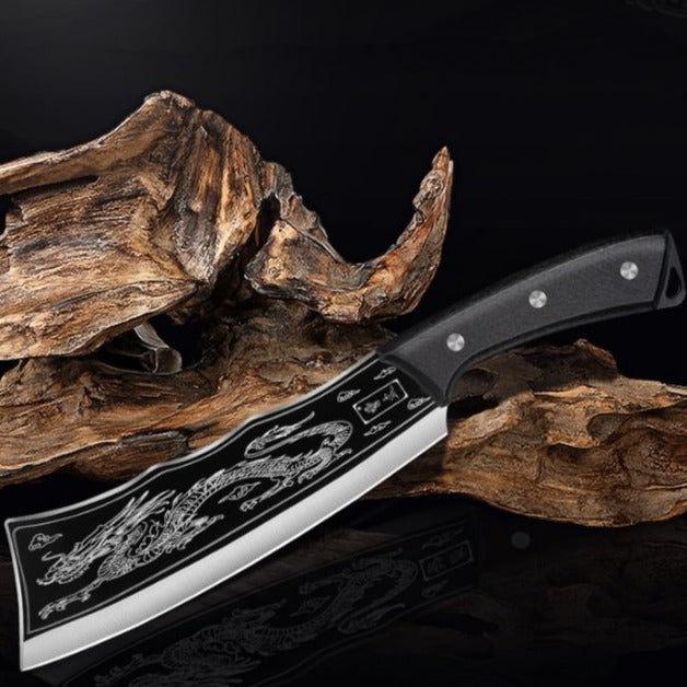 Amtn Club | Couteau artisanal style Dragon – Lame forgée décorative et outdoor