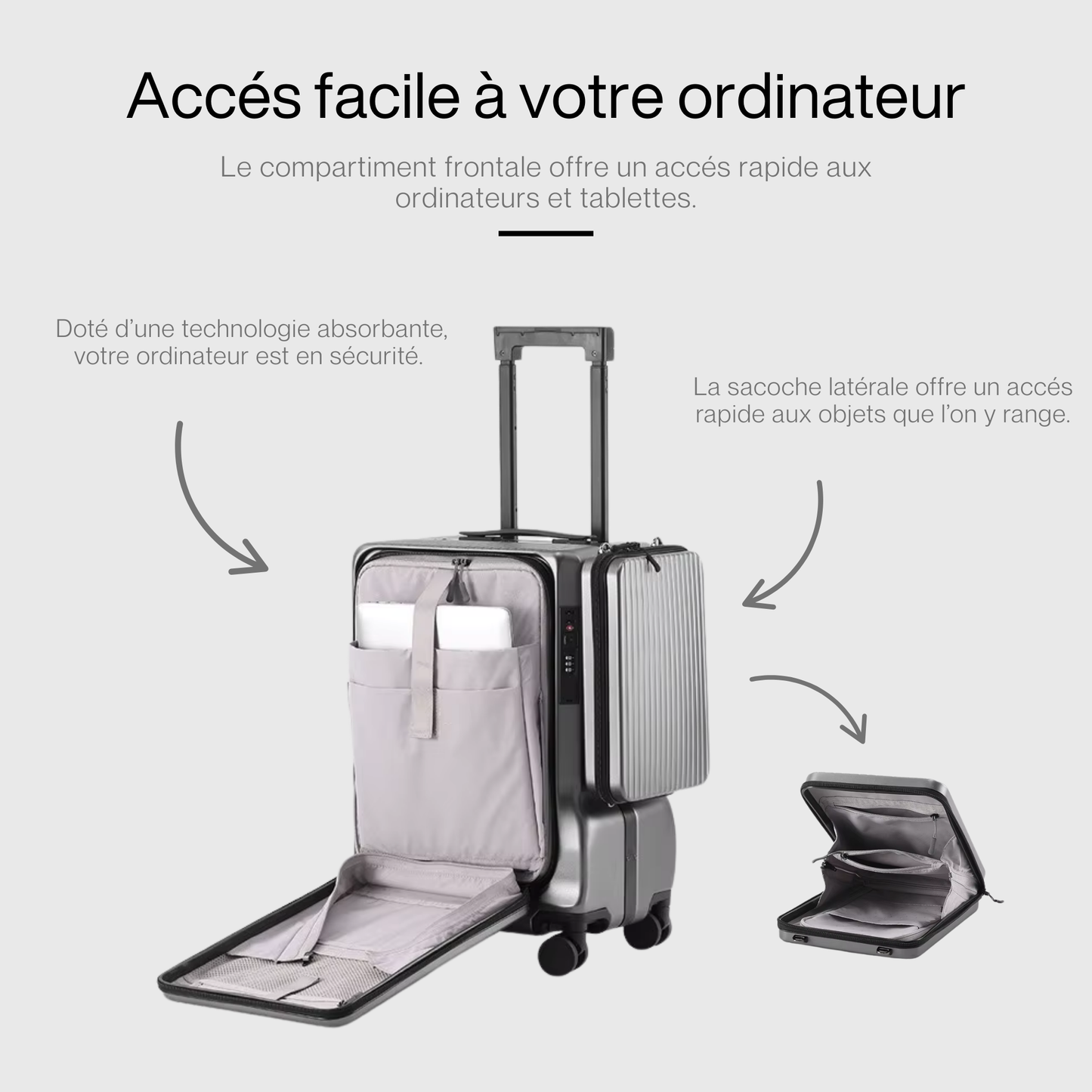 Amtn Club|Valise cabine Utility 2 | Coque rigide, Fermeture sécurisée TSA, Grande Capacité, Roulettes pivotantes