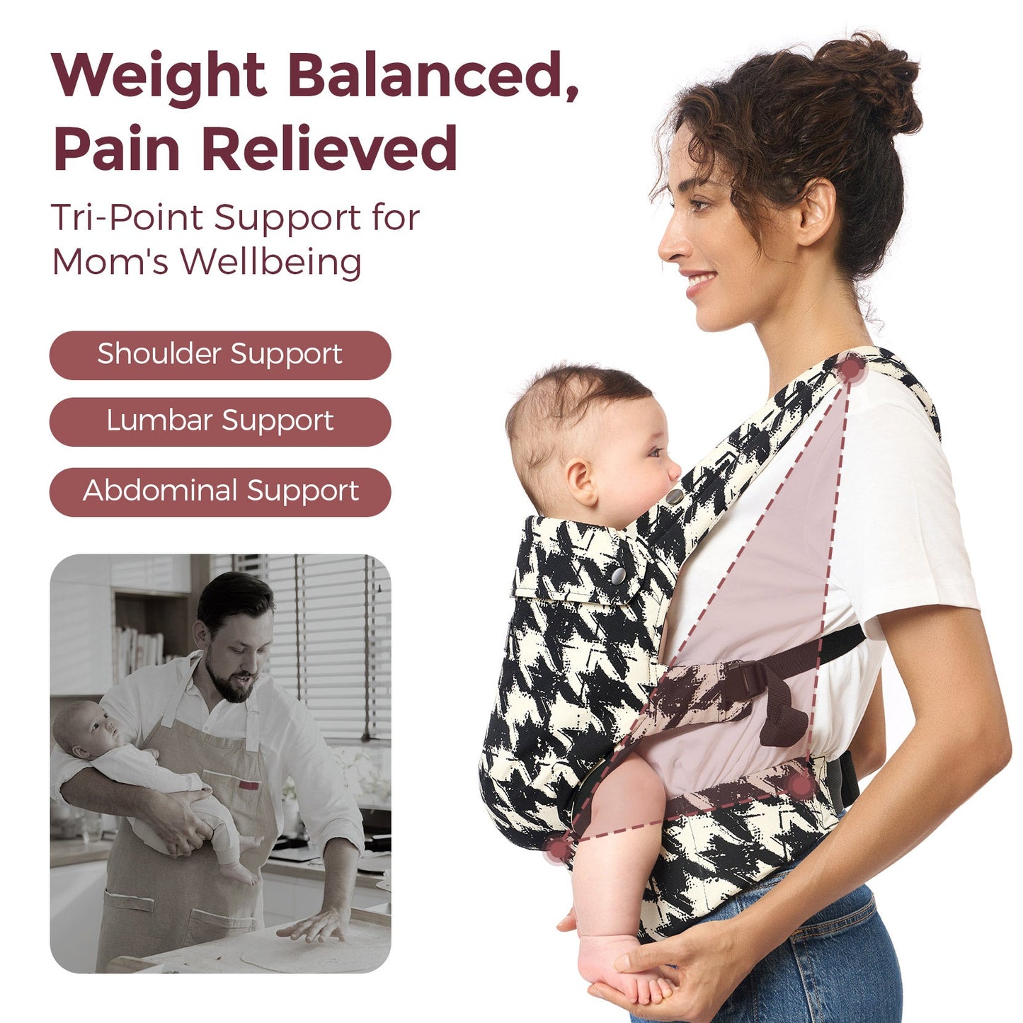 Porte-bébé Momcozy PureHug - Ergonomique, confortable & léger