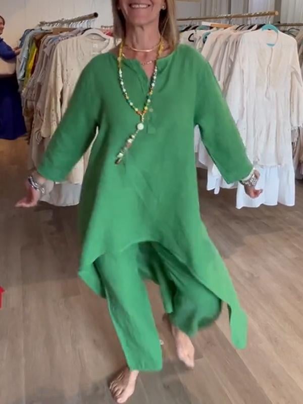 Amtn Club | BreezyChic Costume en Lin Uni Homme – Ensemble Léger et Élégant Respirant pour Été et Style Décontracté Chic
