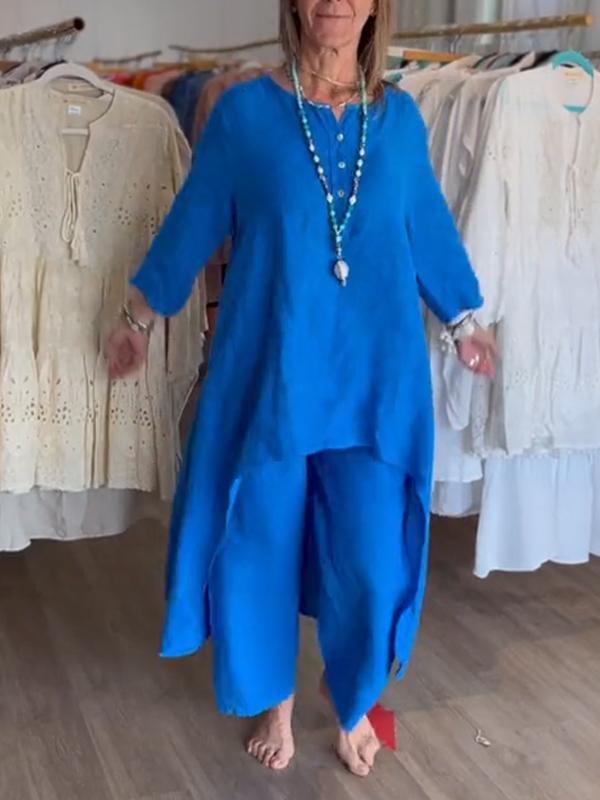 Amtn Club | BreezyChic Costume en Lin Uni Homme – Ensemble Léger et Élégant Respirant pour Été et Style Décontracté Chic