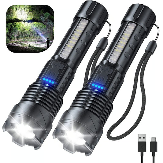 Lampe de poche laser blanche avec éclairage extérieur et lumière de travail latérale COB | Amtn Club