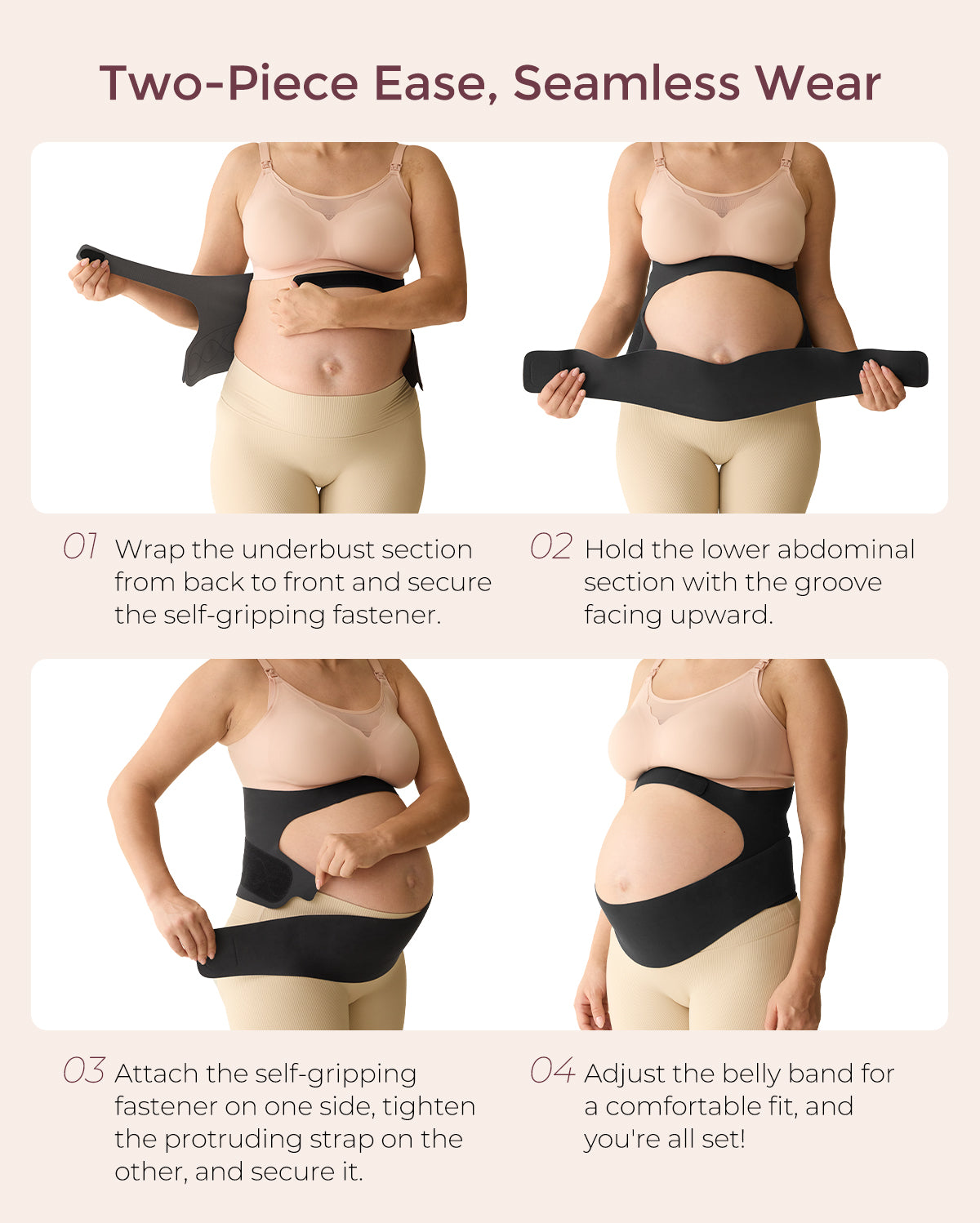 Ceinture de grossesse ergonomique pour soutien du ventre et du dos Momcozy