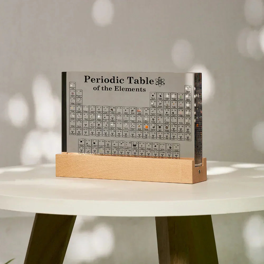 Amtn Club | Tableau périodique lumineux Elementa avec éléments réels – décoration scientifique LED éducative