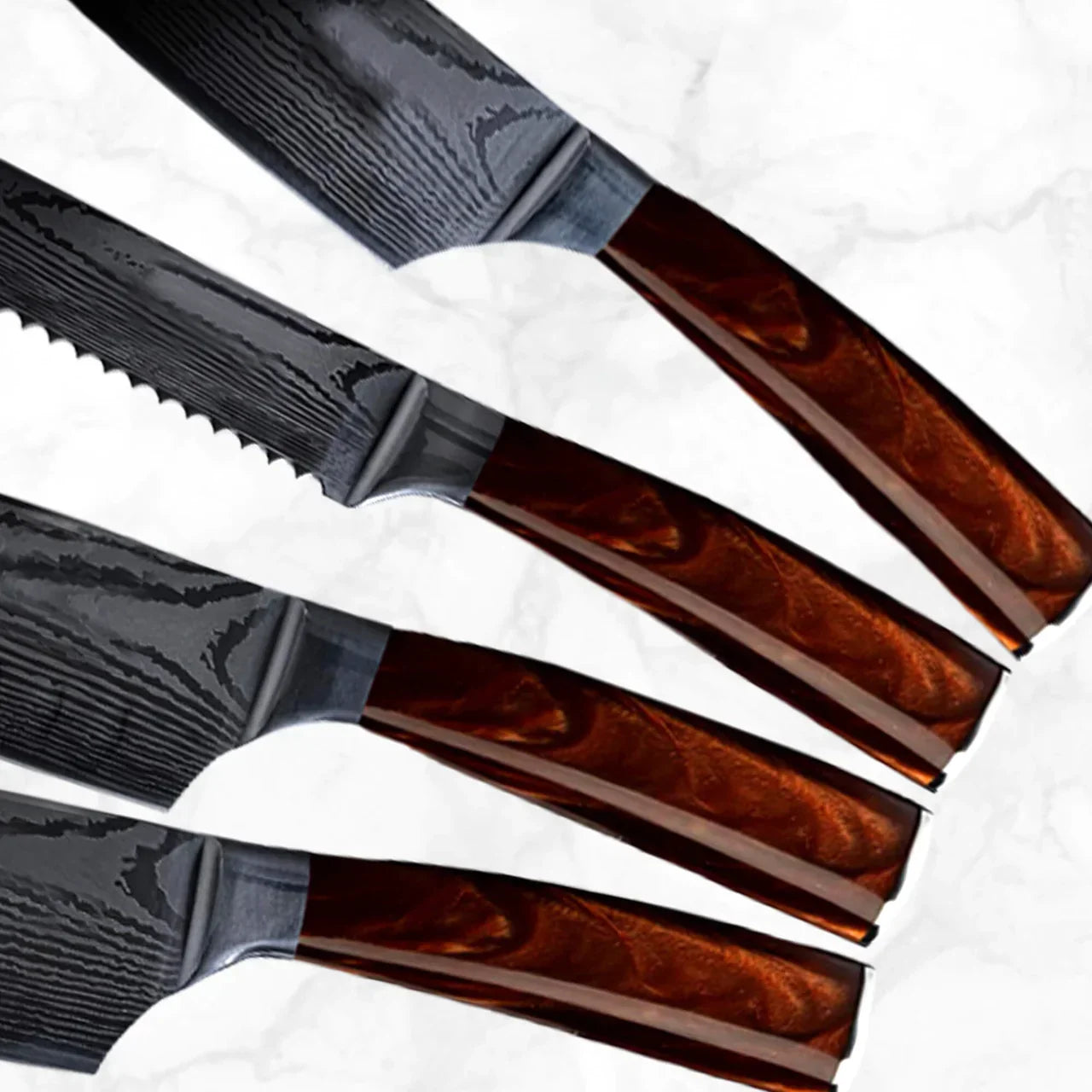 Amtn Club | Kanji Santoku Couteau de Cuisine Japonais Premium – Lame Damas VG-10 Haute Précision pour Découpe Professionnelle et Cuisine Élégante