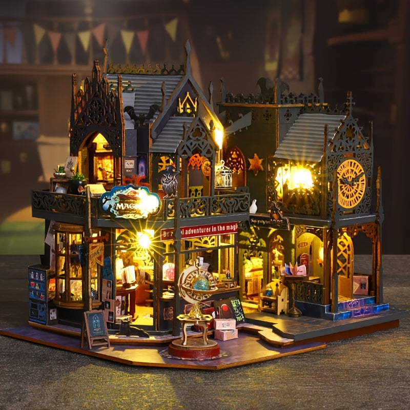 Amtn Club | Puzzle Maison de Livres 3D Lumineux – Envoûtante