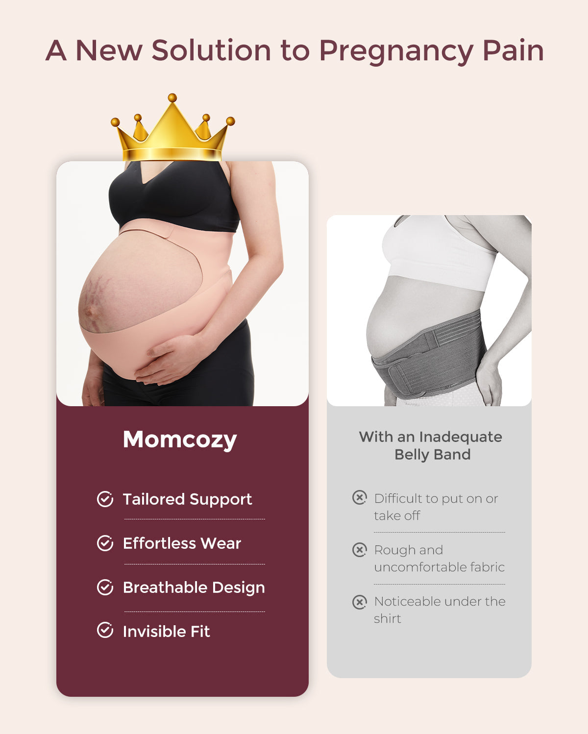 Ceinture de grossesse ergonomique pour soutien du ventre et du dos Momcozy