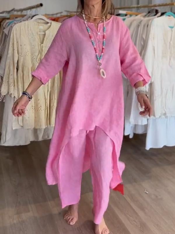 Amtn Club | BreezyChic Costume en Lin Uni Homme – Ensemble Léger et Élégant Respirant pour Été et Style Décontracté Chic