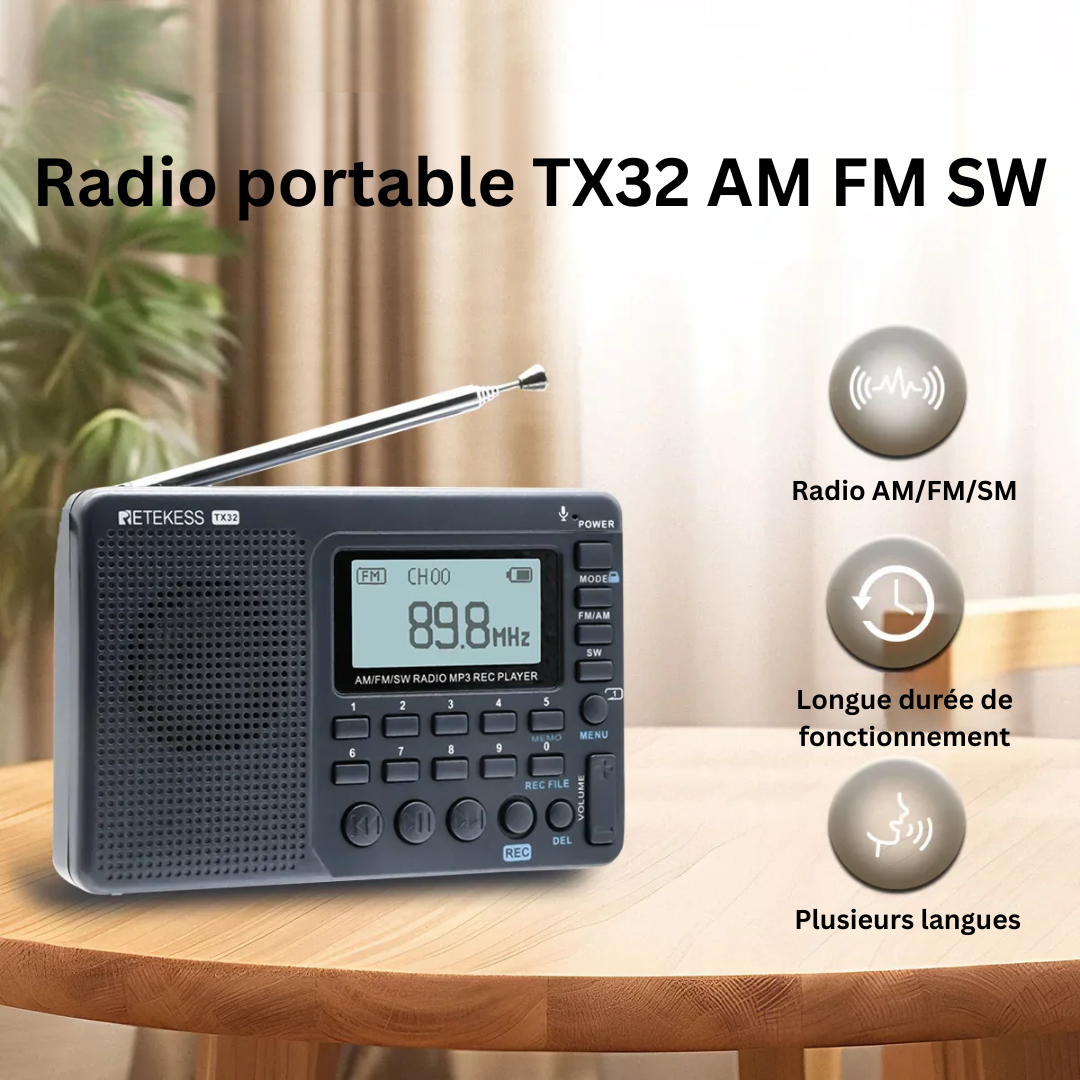 Amtn Club | Radio Portable Compacte Multifonction – EchoWave