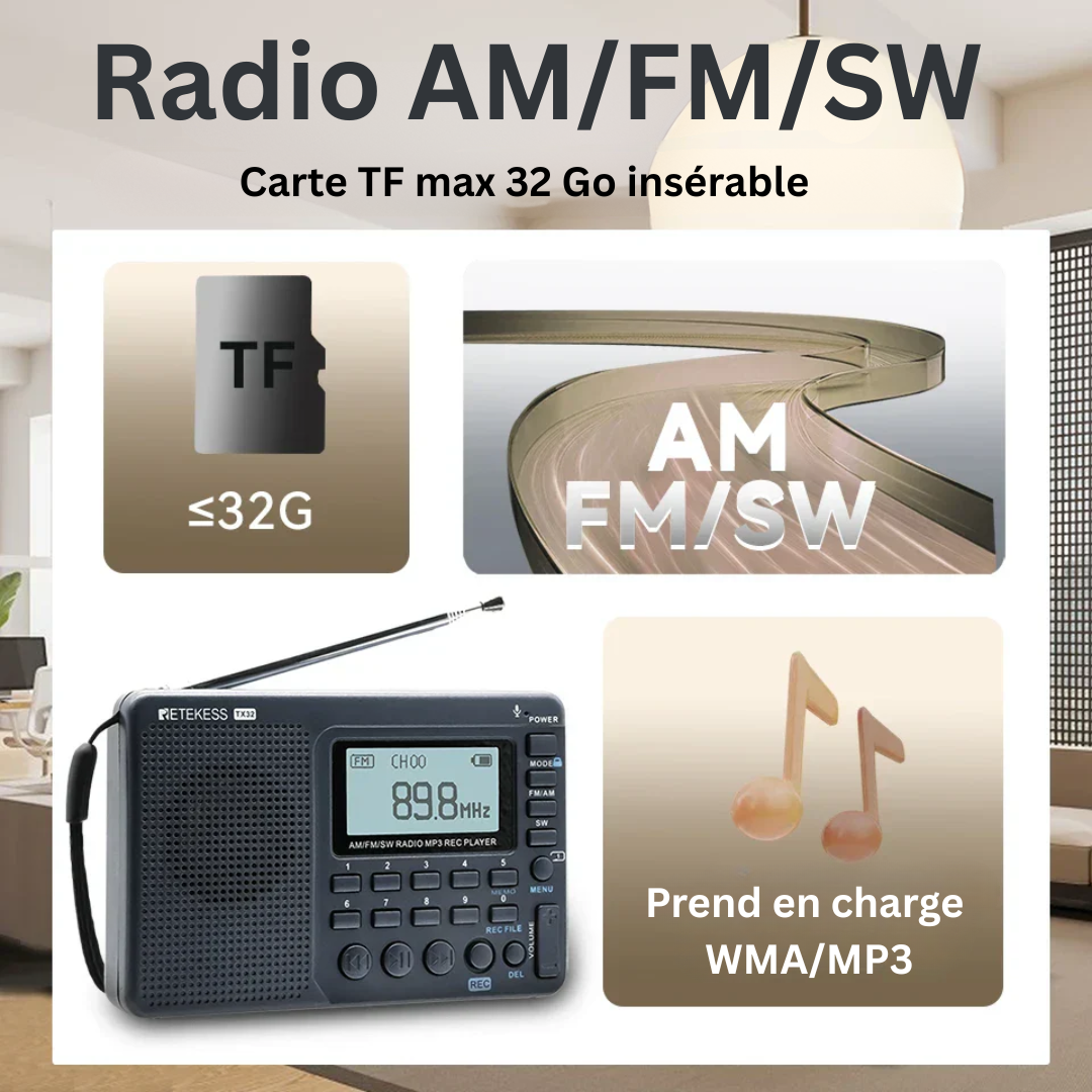 Amtn Club | Radio Portable Compacte Multifonction – EchoWave