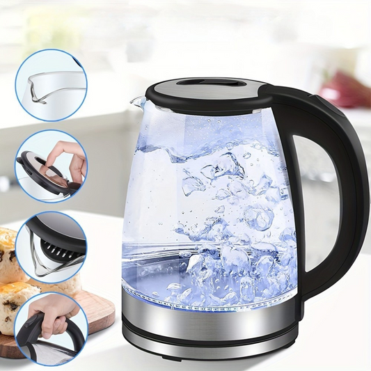 Amtn Club | Bouilloire Électrique en Verre LED 2L – AquaElegance