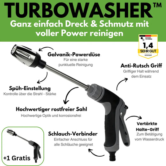 Amtnclub | Turbowasher – Nettoyeur haute pression puissant pour le jardin – Offre : 1 acheté = 1 offert