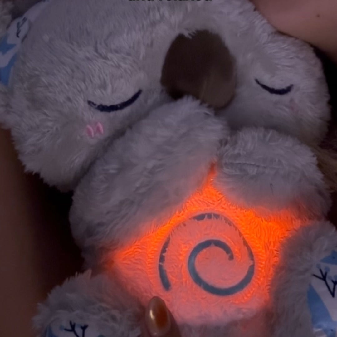 Amtn Club | Koala apaisant jouet de respiration rythmique avec simulation respiratoire, thérapie sonore, tactile haptique et veilleuse LED intégrée en peluche lestée