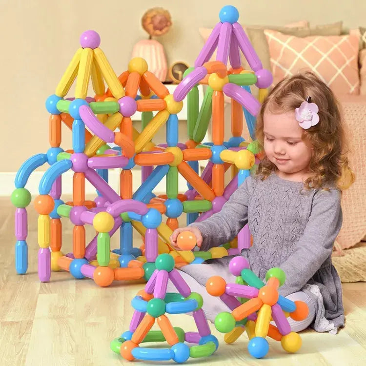 Amtn Club | MagneStix - Blocs de Construction Magnétiques Aimantés pour Enfants | Jeu Éducatif STEM Créatif et Construction Magnétique