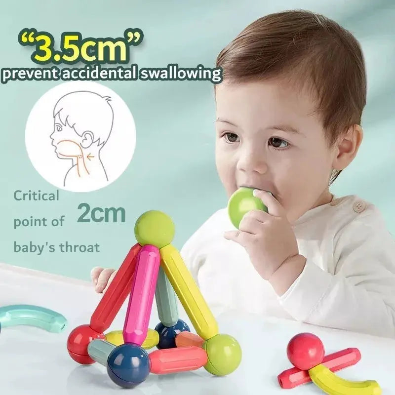 Amtn Club | MagneStix - Blocs de Construction Magnétiques Aimantés pour Enfants | Jeu Éducatif STEM Créatif et Construction Magnétique