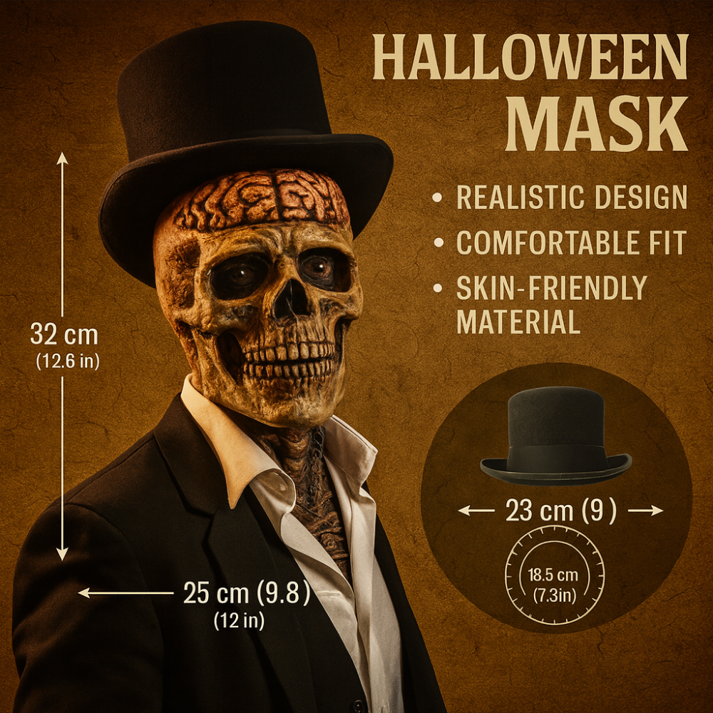 Masque Crâne avec Détail Cerveau – Amtn Club