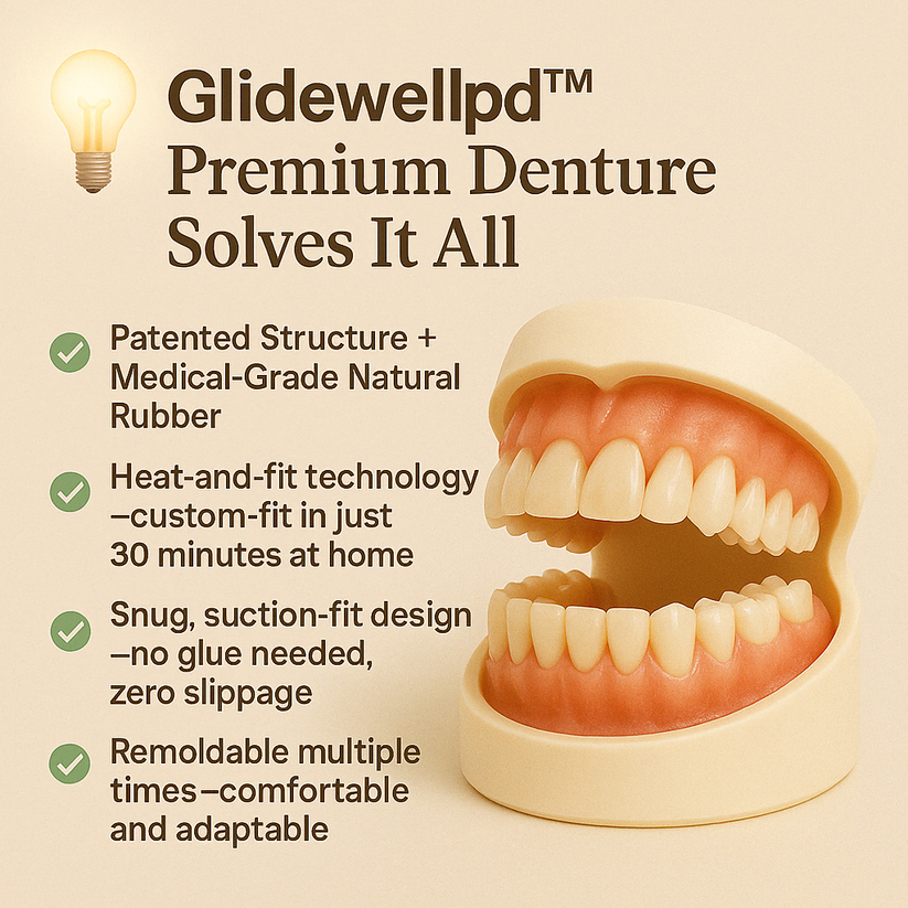 Amtnclub | Glidewellpd™ – Prothèse dentaire complète haut de gamme pour un confort naturel et un maintien optimal