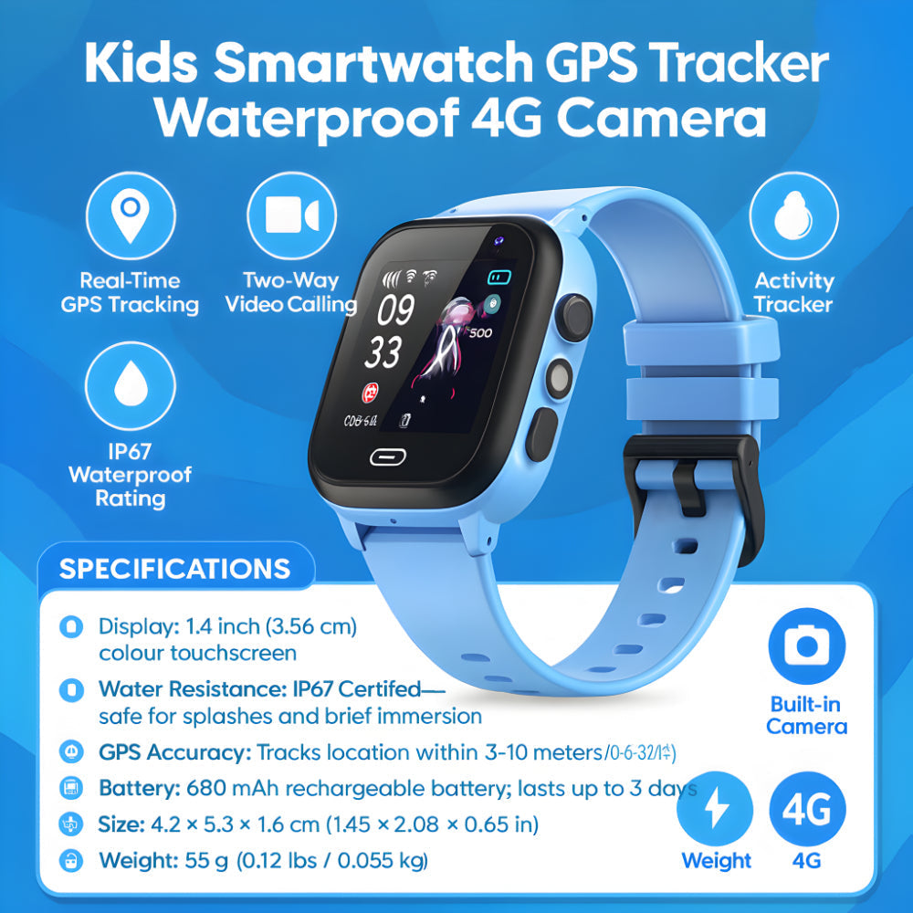 Montre Connectée Enfant GPS 4G Étanche avec Caméra – Amtn Club