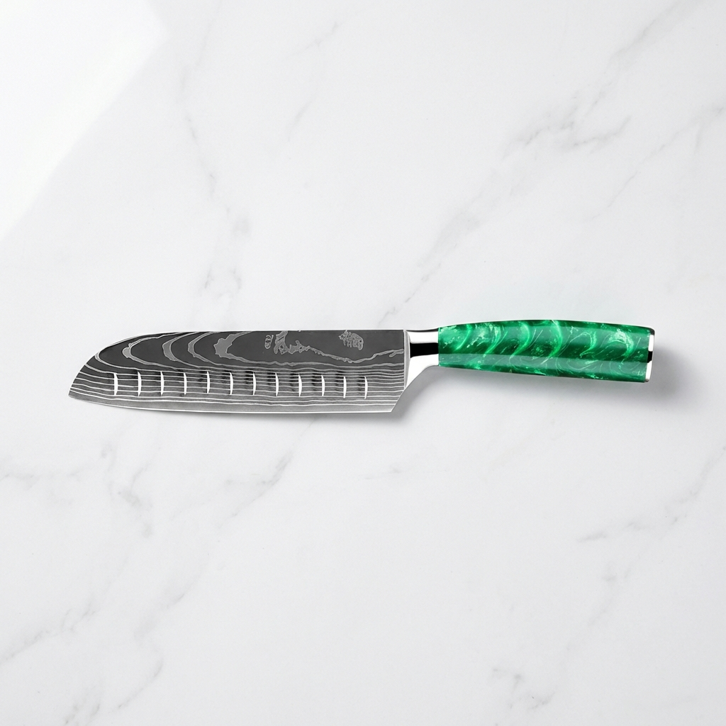 Amtn Club | Mori Santoku – Couteau de Chef Japonais Premium en Acier Inoxydable Haute Performance pour une Découpe Précise